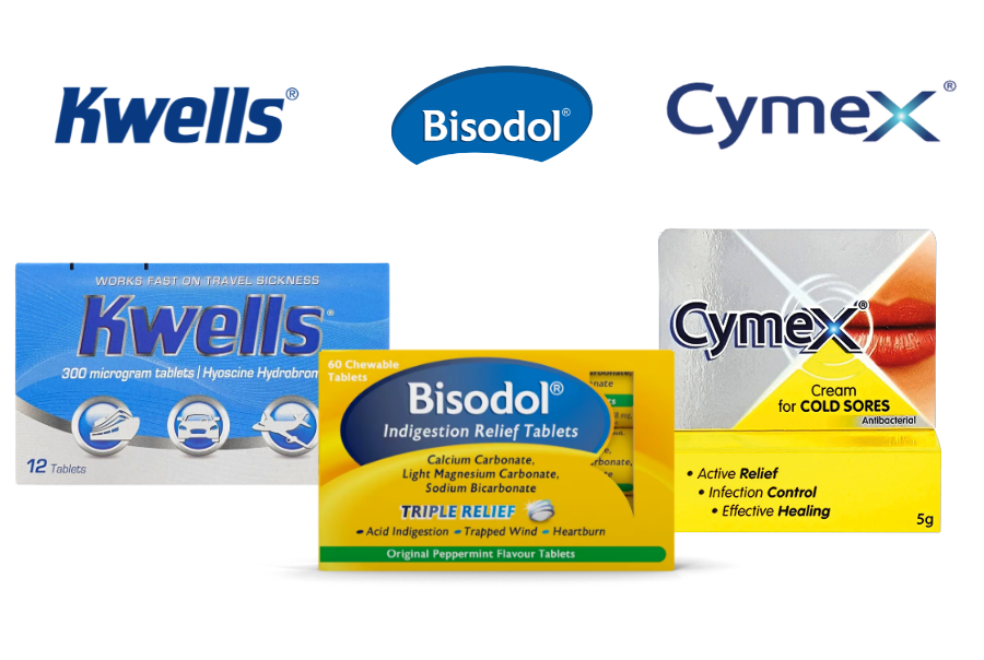 Ocean Healthcare are now the Irish distributors for Bisodol, Kwells and Cymex